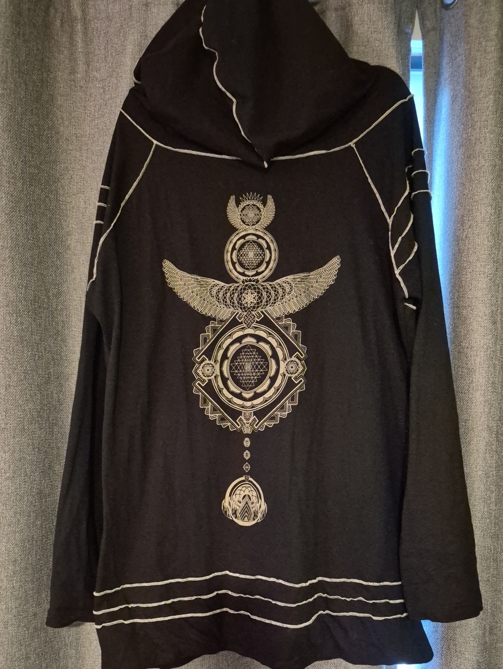 Ladies Black Zip-Front Sweater with Contrast Stitching